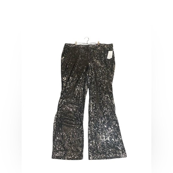 NWT Jessica Simpson Plus Size Mid Rise Sequin Flare Pants - Picture 2 of 3